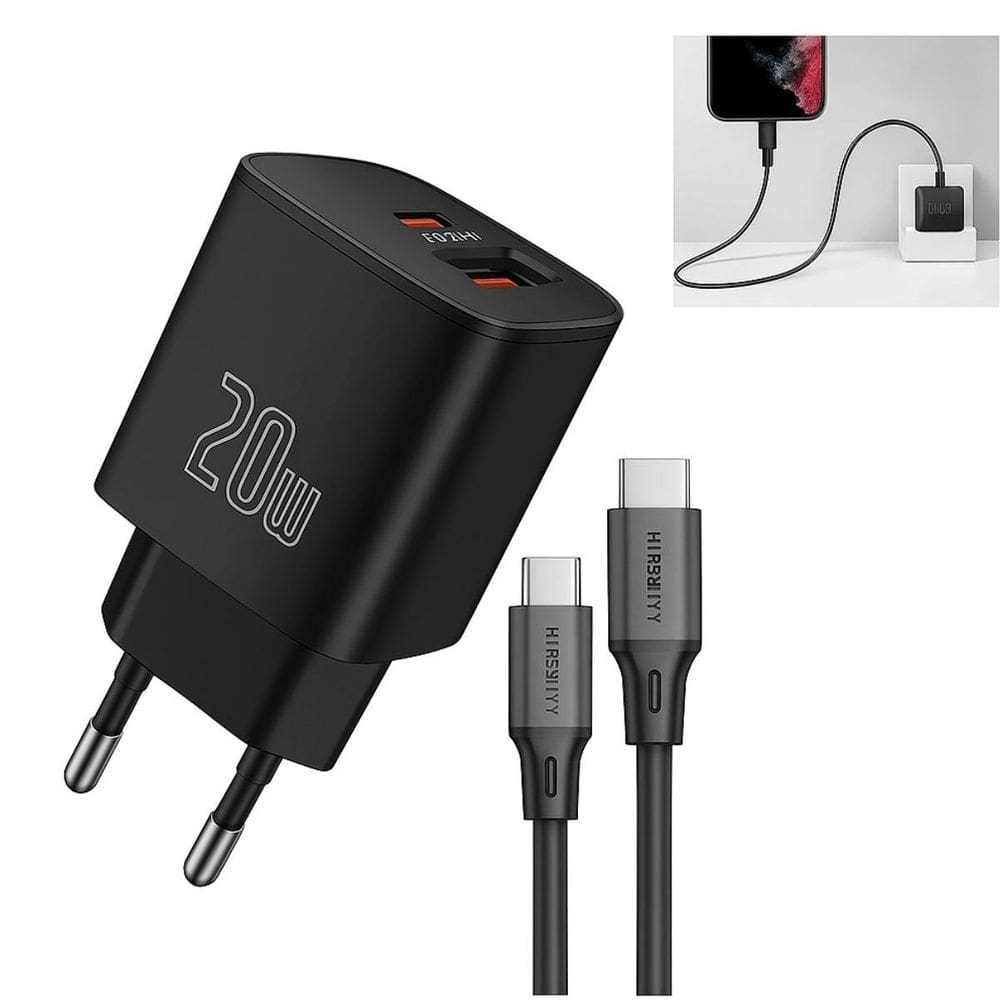 Carregador Preto Turbo Tipo C Para Dispositivos