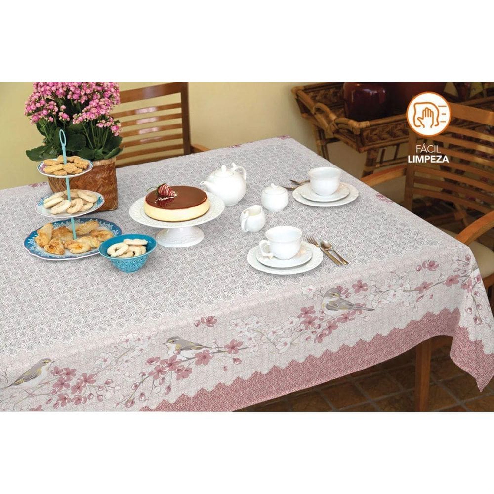 Toalha De Mesa Pratica Estampada 4 Lugares Campos 140X140M