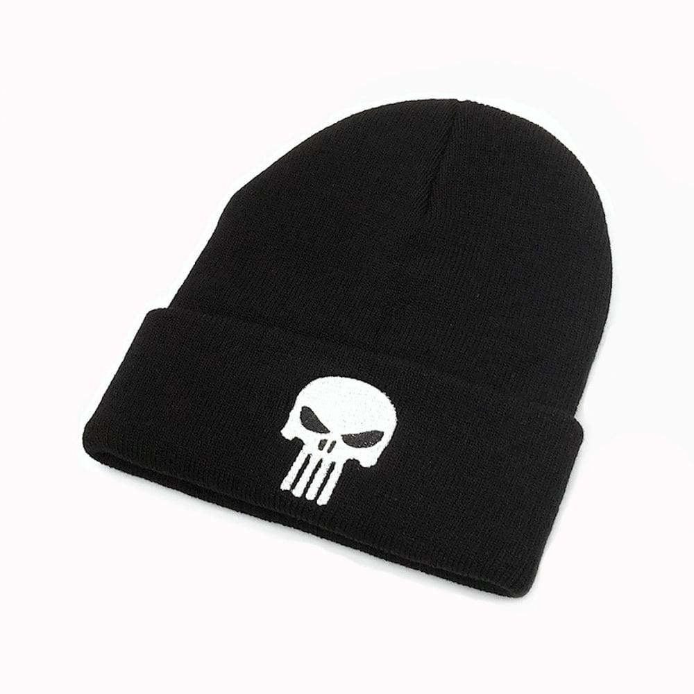Chapéu de malha Punishers Skull Anime Winter Beanie unissex