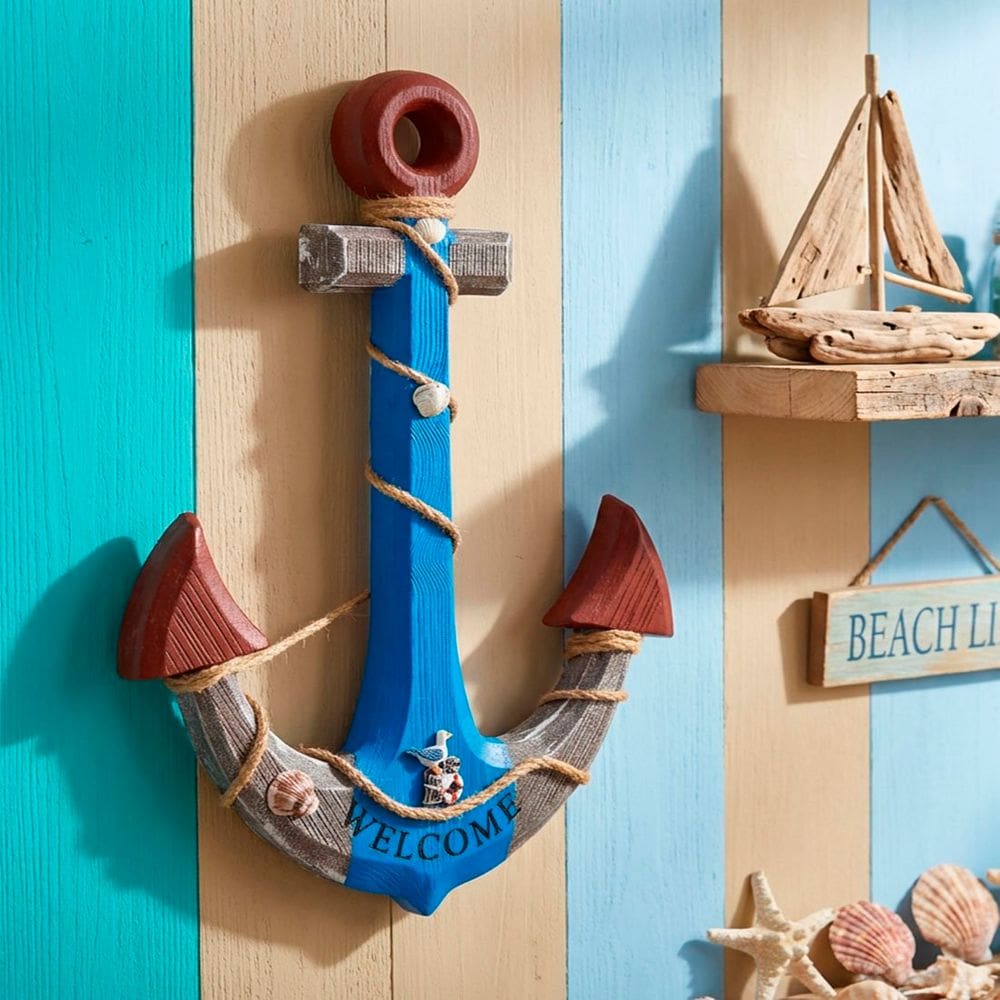 Âncora Náutica Grande Marítima Decoração Casa De Praia 60cm