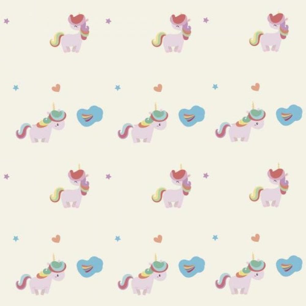 Papel De Parede Infantil Unicórnios Coloridos