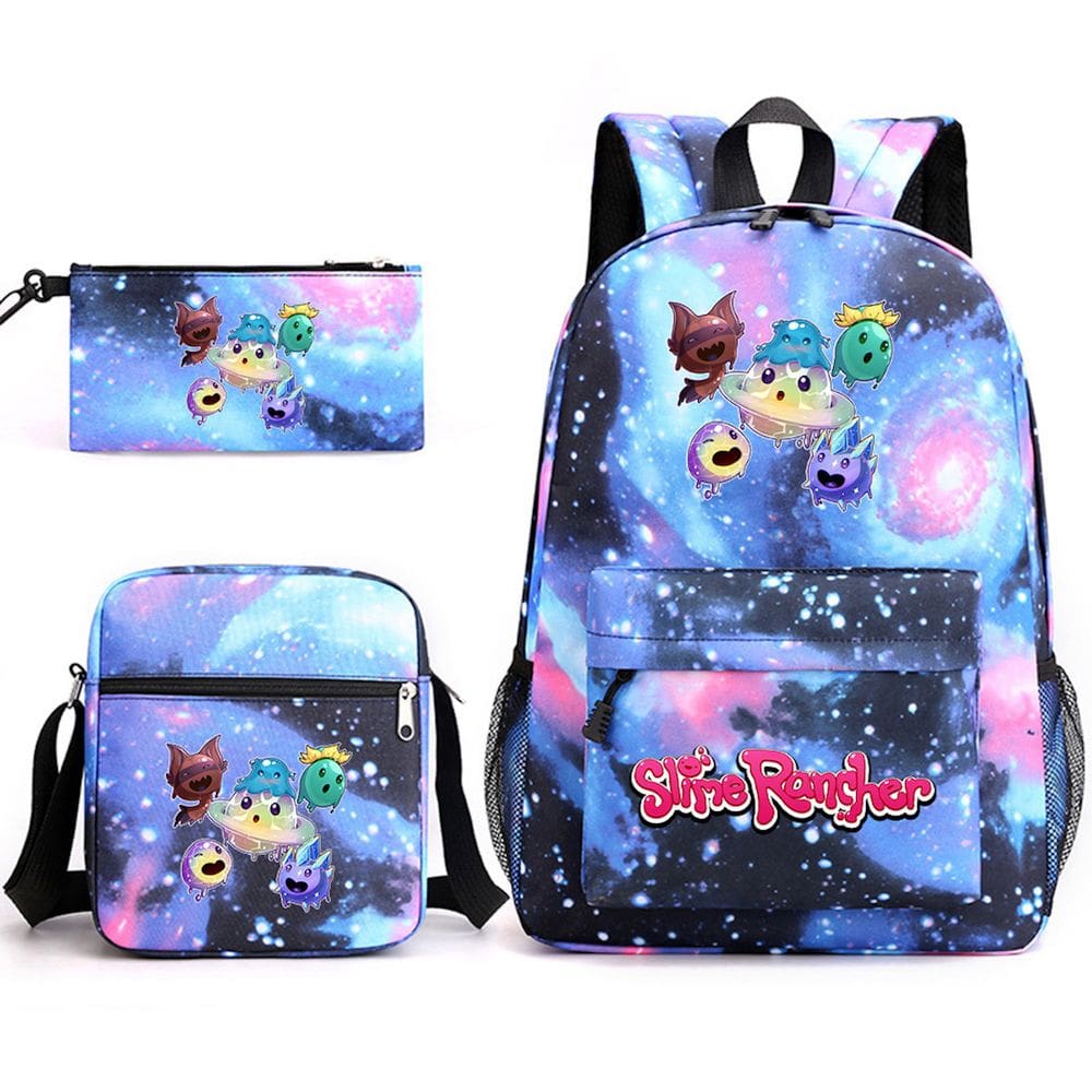 Conjunto de mochilas Slimes Ranchers Cartoon Kids School Nylon