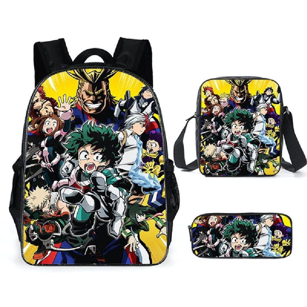 Conjunto de mochilas My Heros Academias Anime 3D Print para crianças