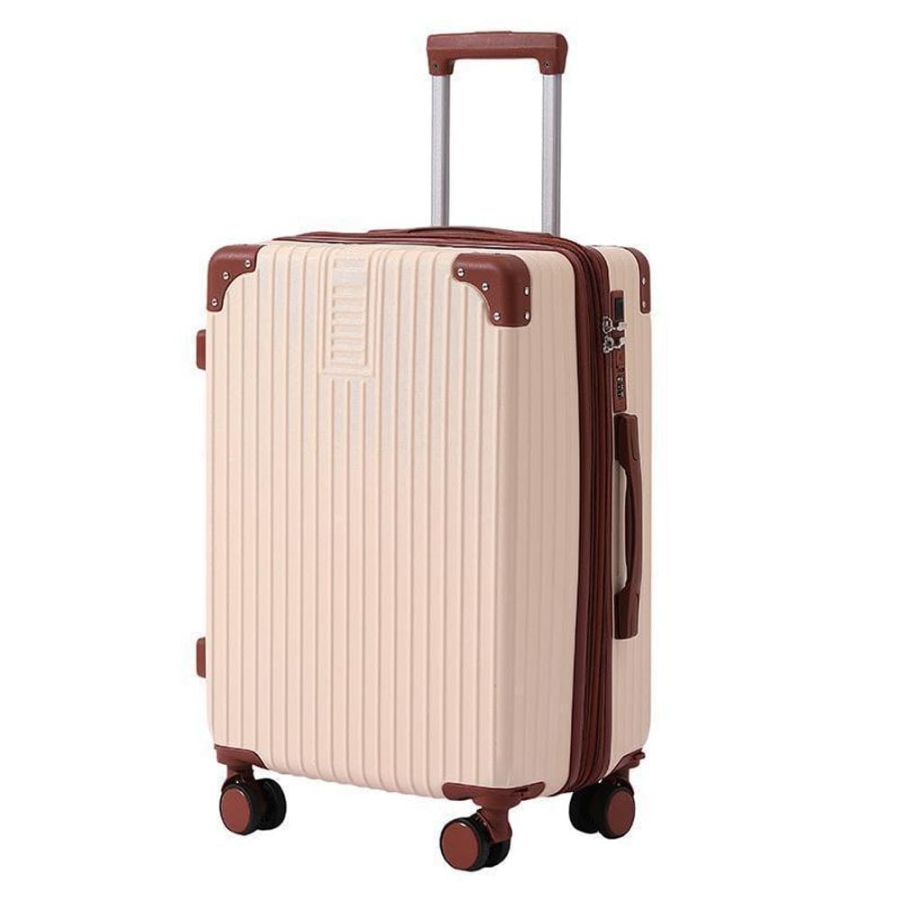 Mala Blogueirinha Bege 10Kg Rodas 360 Carrinho Ajustavel