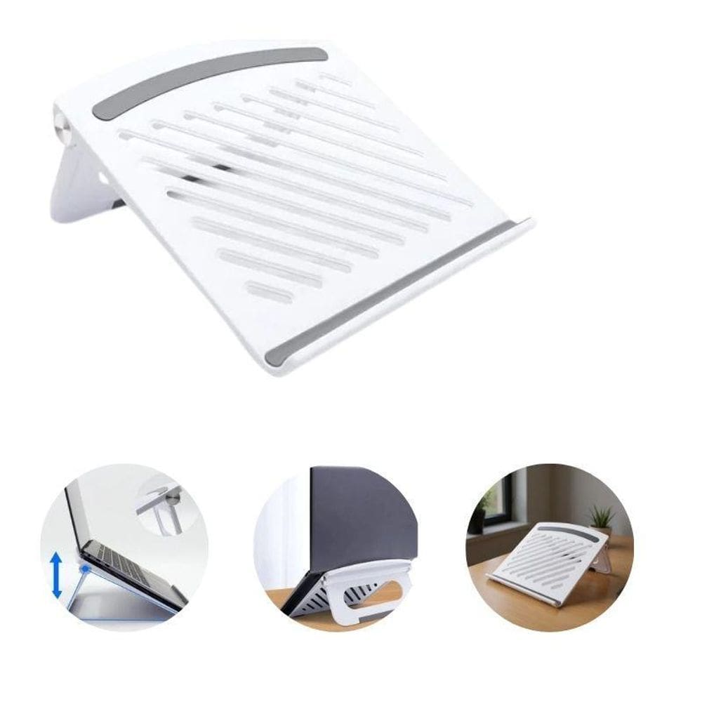 Suporte Branco Para Laptop Notebook Inclinação Ajustável