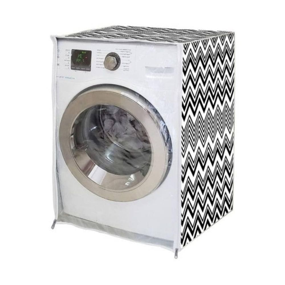 Capa De Máquina De Lavar Gg Zig Zag Frontal Com Zíper