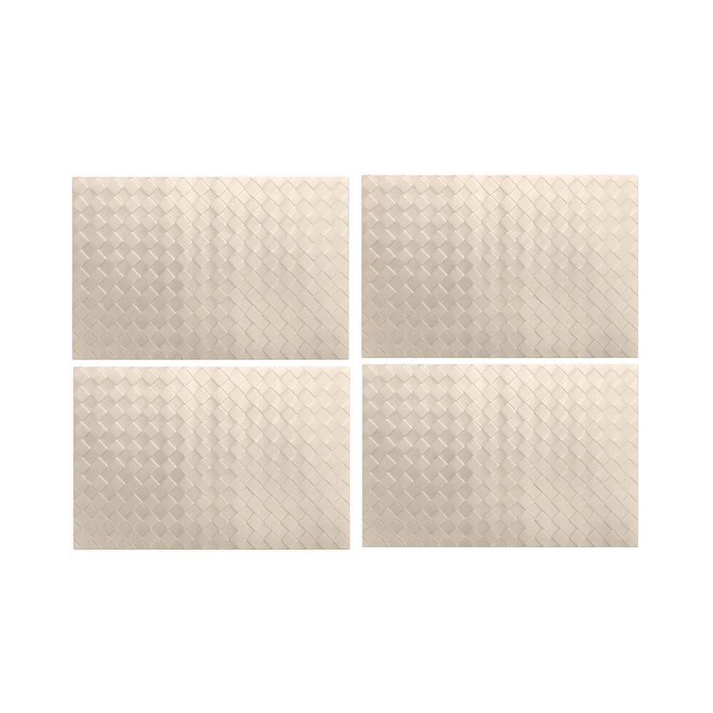 Jogo Americano 4 Peças Jantar Kit Souspla Retangular Creme