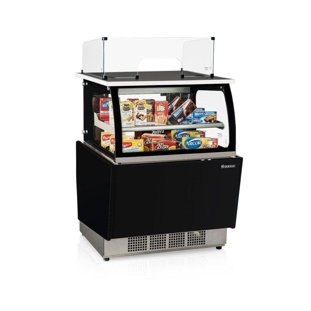 Balcão Caixa Gelopar Vitrine Neutra 80 cm Preto MGSX-080