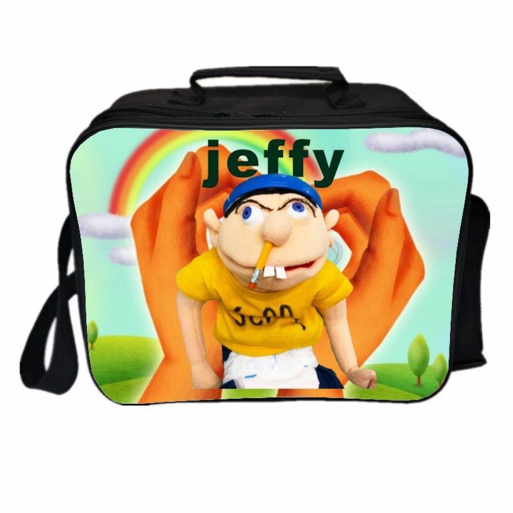 Lancheira Jeffys Anime Tote, porta reutilizável à prova de vazamentos 27x21x12cm