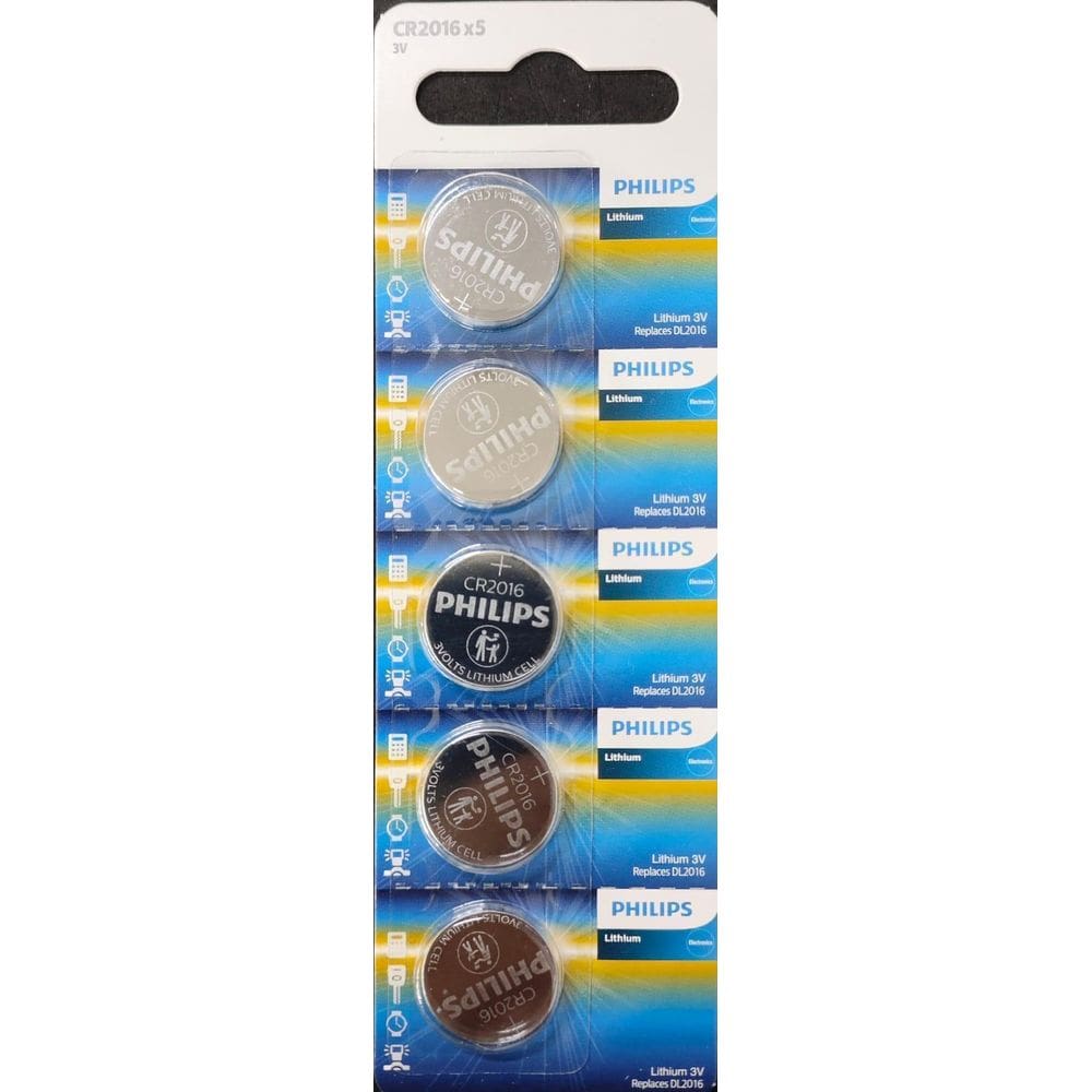 Kit Com 5 Cartelas Bateria Cr2016 Philips 3V C/5 Unidades