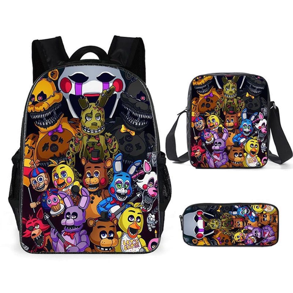 Conjunto de mochilas escolares Five Nights Freddy Bear, 3 unidades unissex