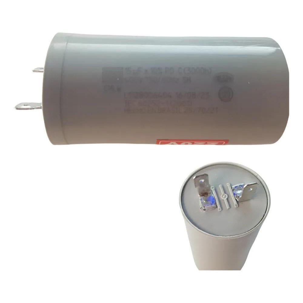 2X Capacitor 15Uf 220V Para Todas Lavadora Roupas Brastemp