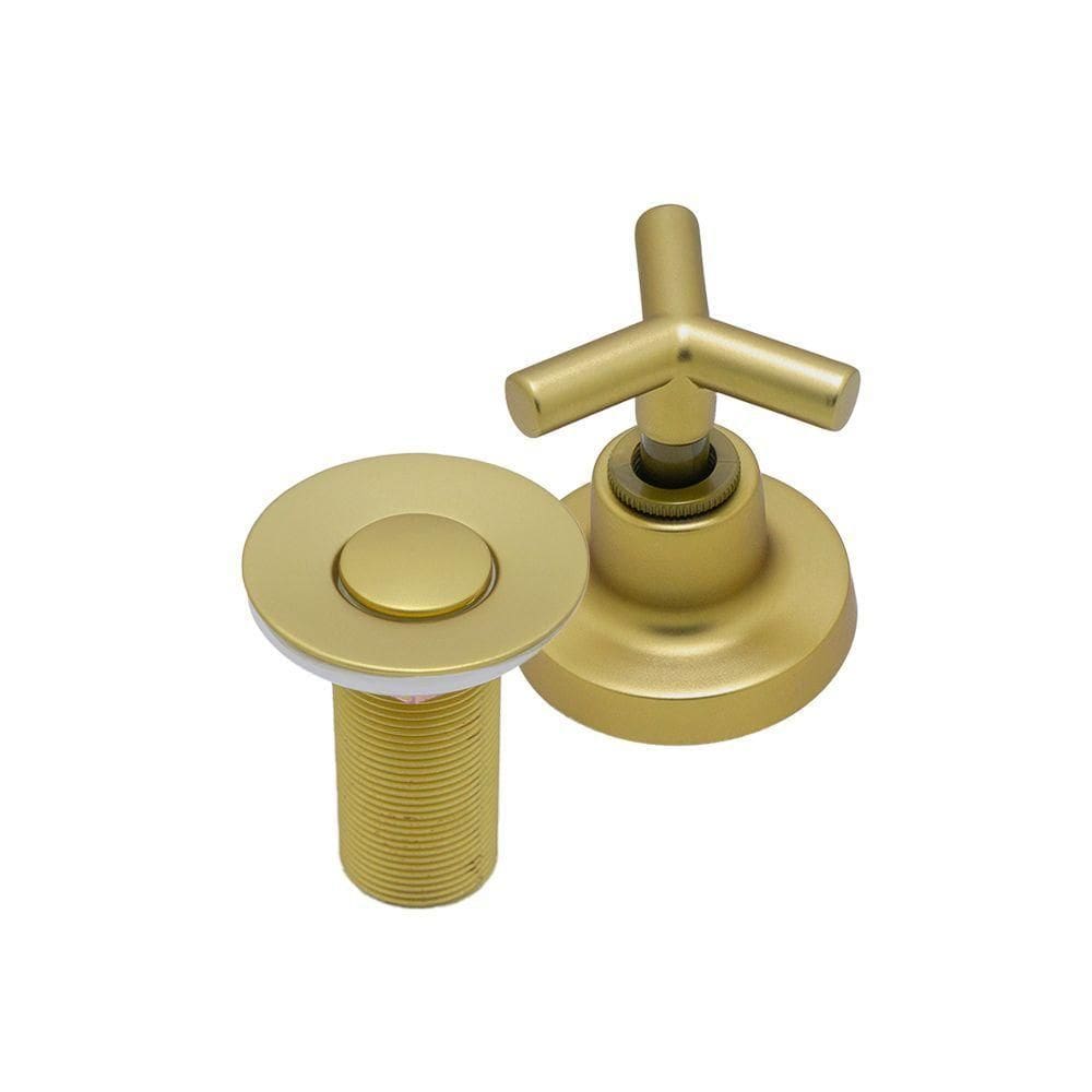 Kit Acabamento De Registro Pressão E Gaveta Padrão Deca + Válvula Click Lavatório Cuba Dourado Fosco