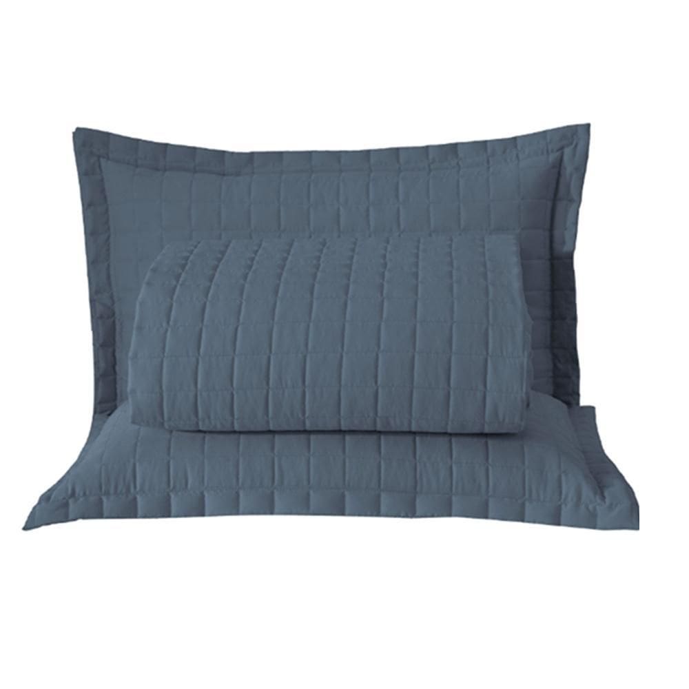 Kit Cobre Leito Colcha Monaco Queen Dupla Face 3 Peças Azul