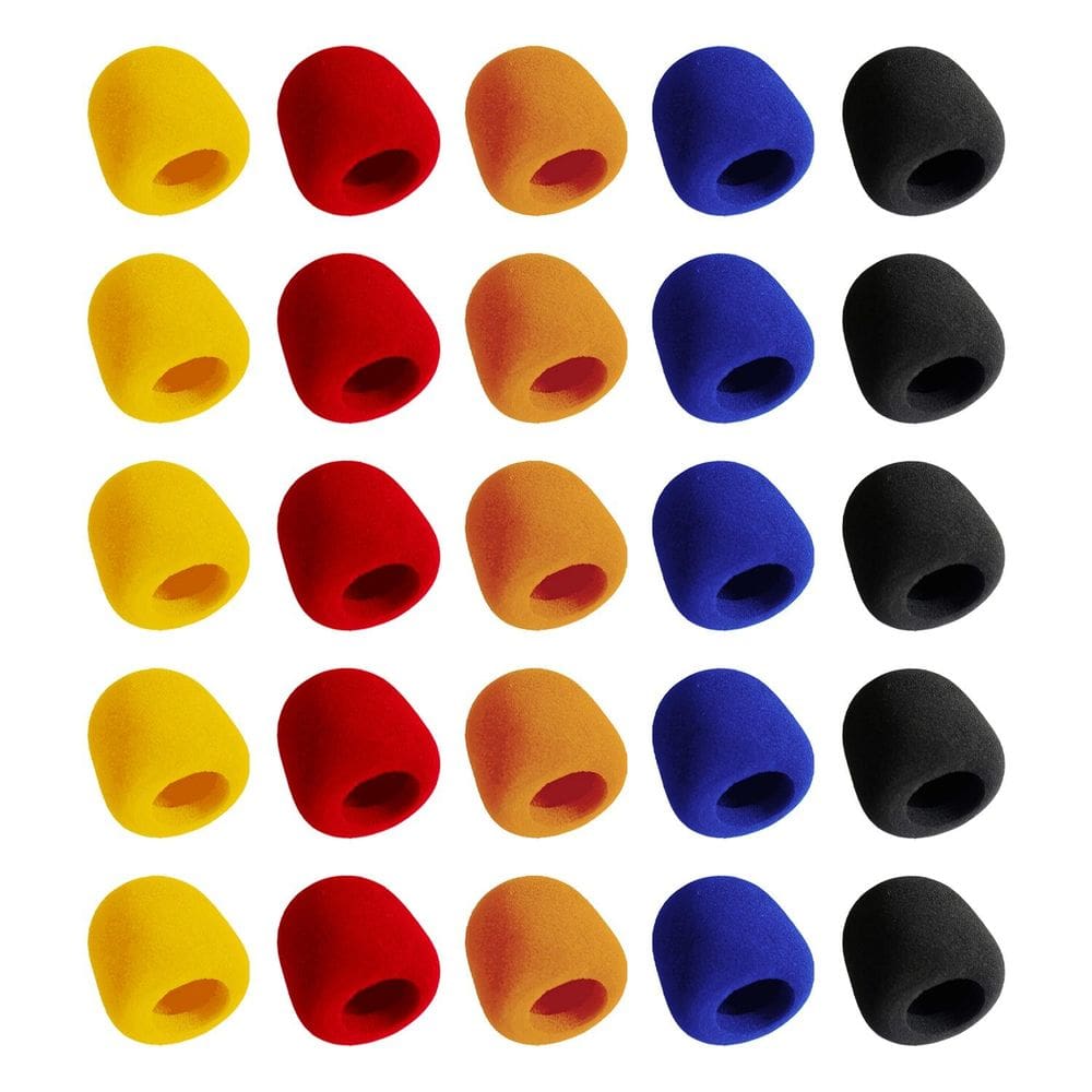 15 Kits com 5 Espumas Coloridas para Microfone (75 Peças)