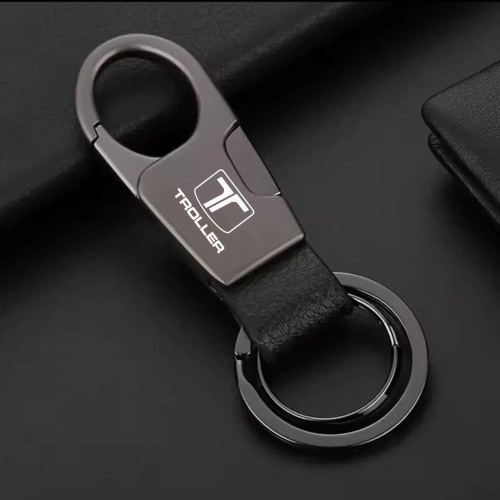 Chaveiro Para Troller Metal Couro Luxo Mosquetão T4 E Tx4 B