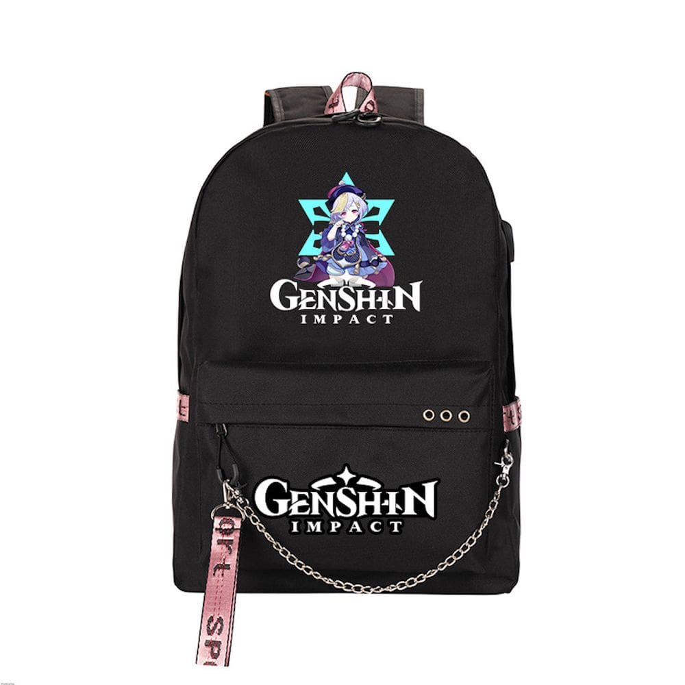 Mochila Genshins Impacts Qiqis Cartoon Kids School Canvas