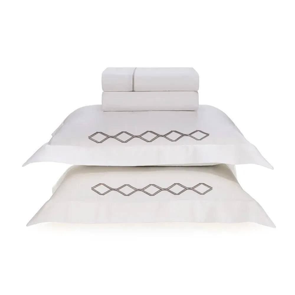 Jogo De Cama Queen 300 Fios Bordado Franco - Karsten