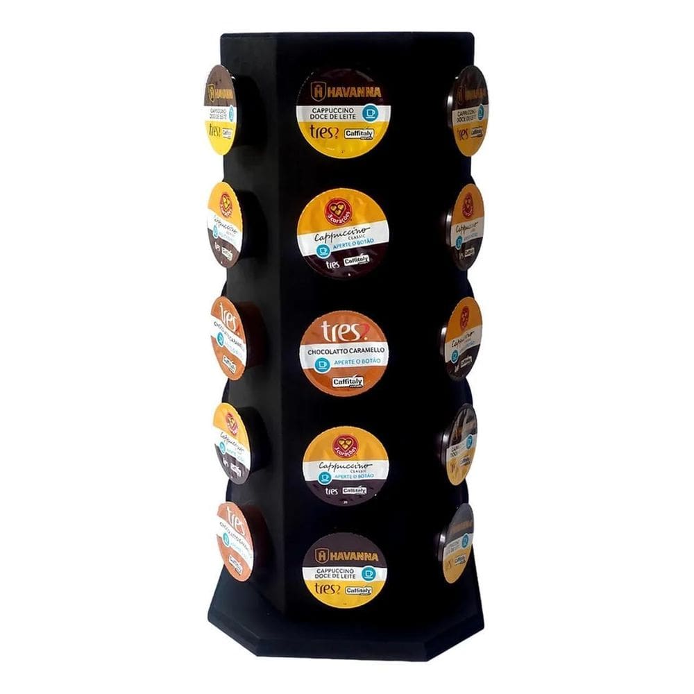 2X Organizador Torre Giratória Suporte P/30 Capsulas Três Co