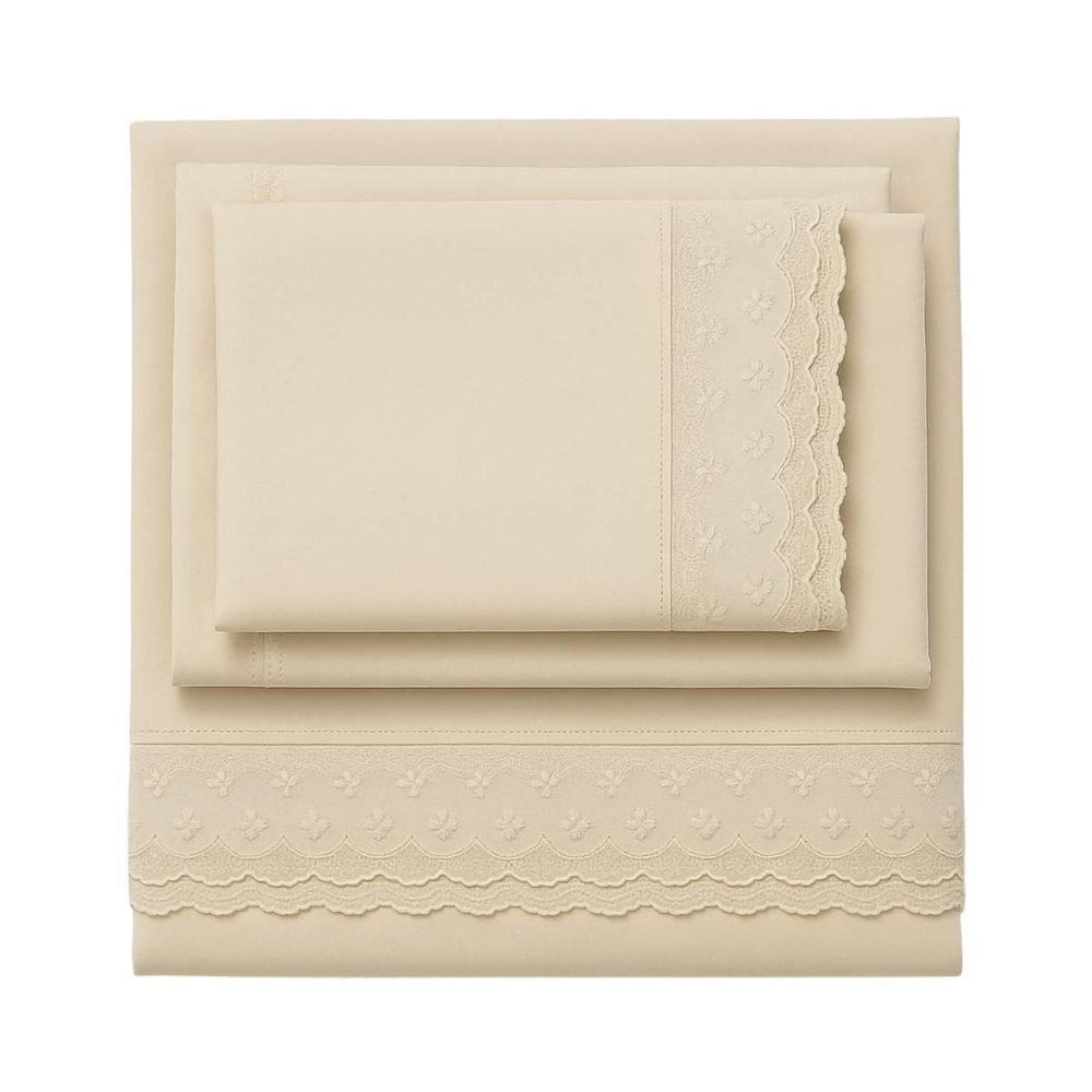 Jogo Cama King 4 Peças Bordado Inglês Exclusive - Pérola