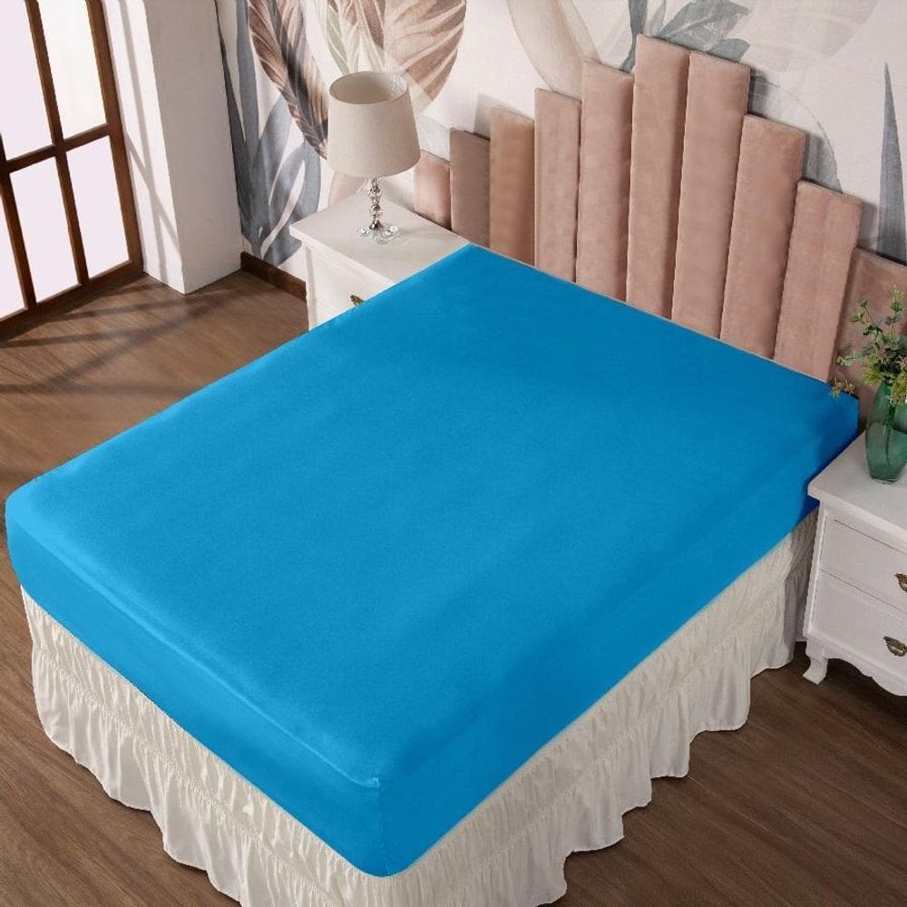 Lençol Solteiro Com Elástico Prático Malha Lisa 1 Peça