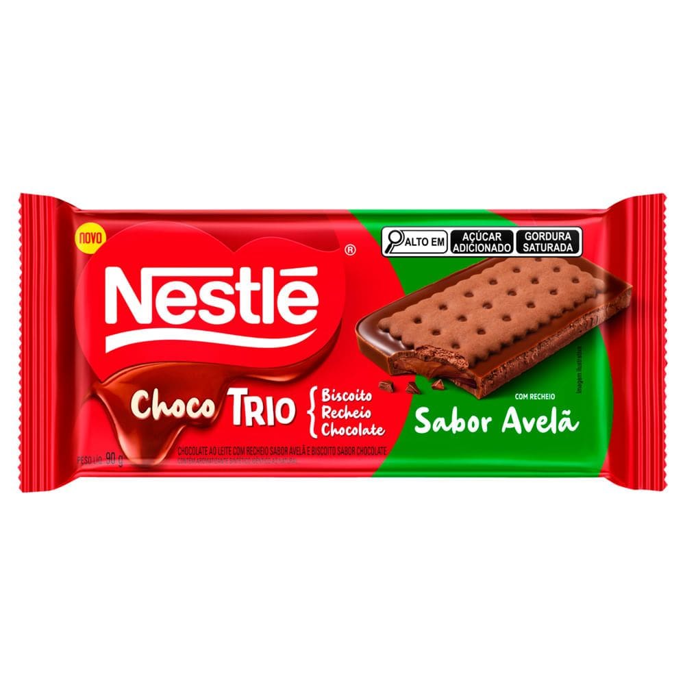 ChocoTrio Nestlé Sabor Avelã 90g