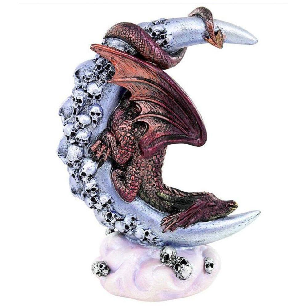 Estatueta de estátua e escultura Moonlight Dragon Resin 12,5 cm
