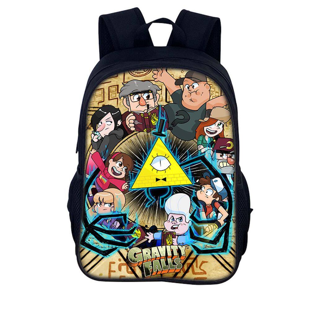 Mochila escolar Gravitys Falls Anime Nylon 30x16x40cm