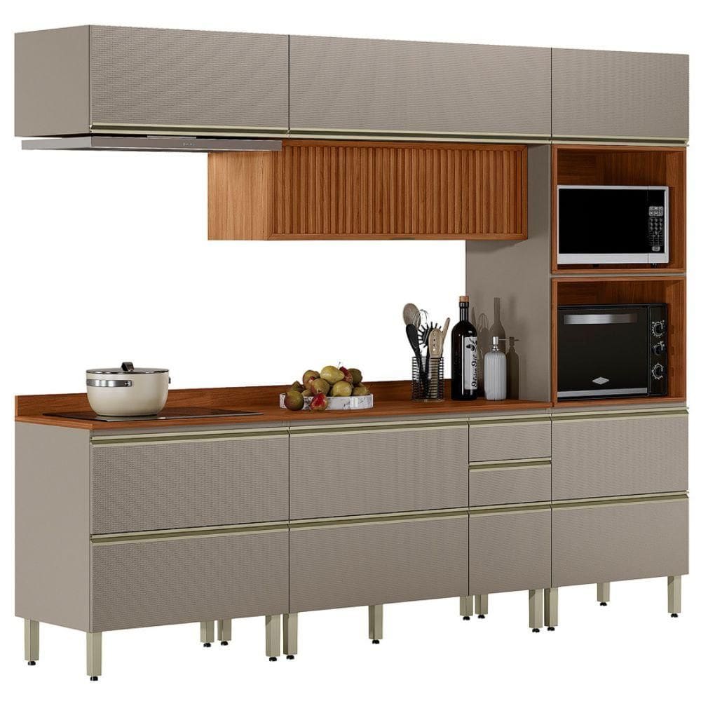 Cozinha Modulada 5 Pecas 270 cm Ripado DP2706 Demartez