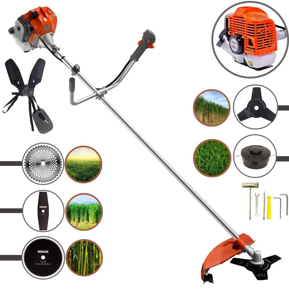 Roçadeira Multifuncional Completa Tekna RL430ACNTK À Gasolina 43cc Para Todos os Tipos de Trabalho Com Carretel de Nylon + Kit de 4 Lâminas de Cortes