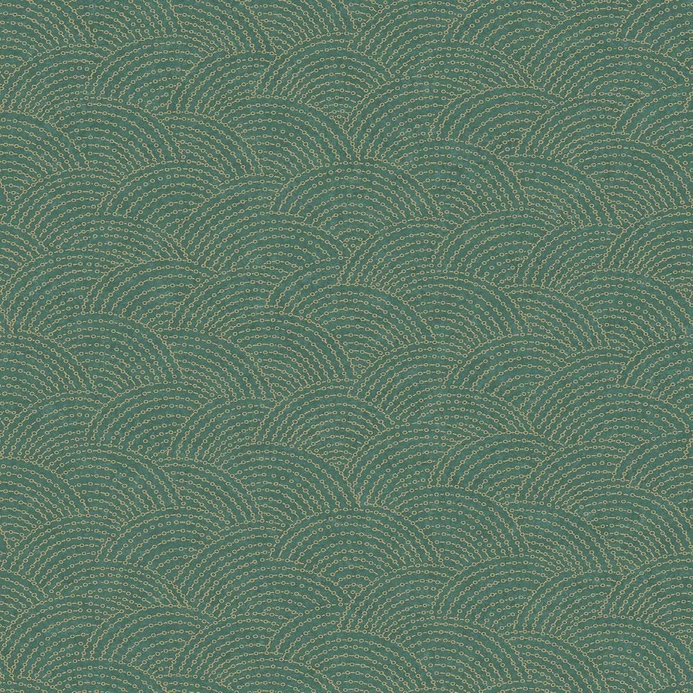 Papel De Parede Belize Geométrico Verde E Dourado Bz3306