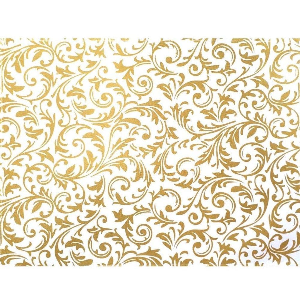 Kit 4 Jogos Americanos Arabesco Dourado Natal Impermeável