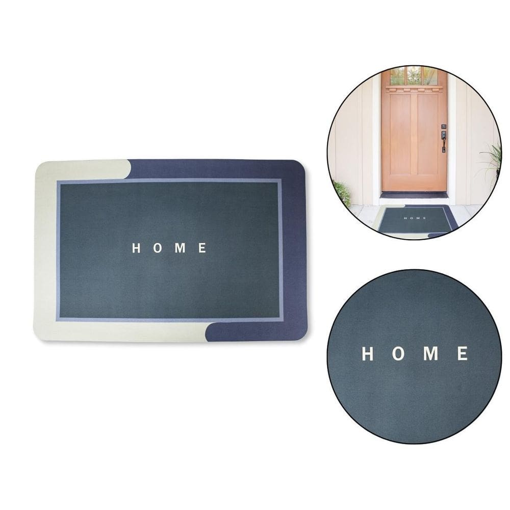 Tapete Azul Escuro Home Casa Apto Antiderrapante Seca Fácil