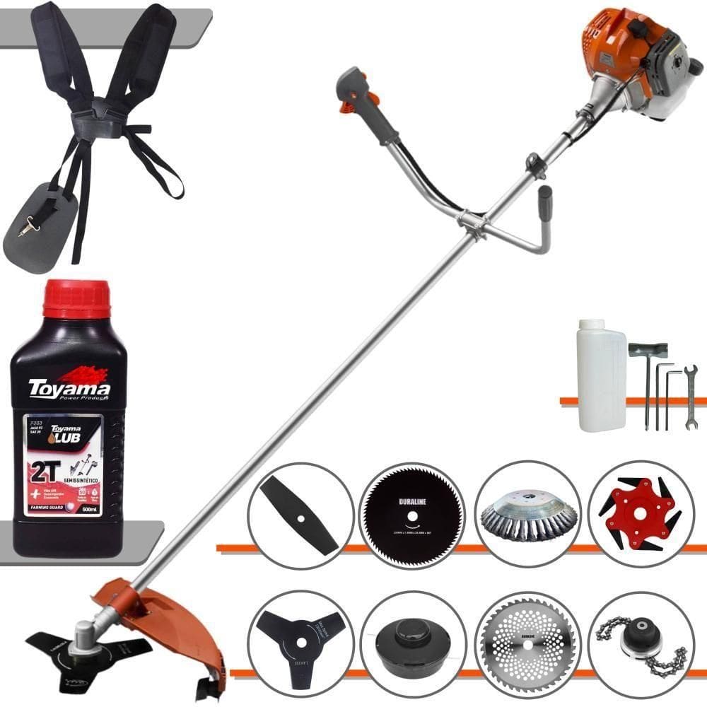 Roçadeira 8 Em 1 Tekna Rl520acntk 2hp 52cc + óleo Toyama