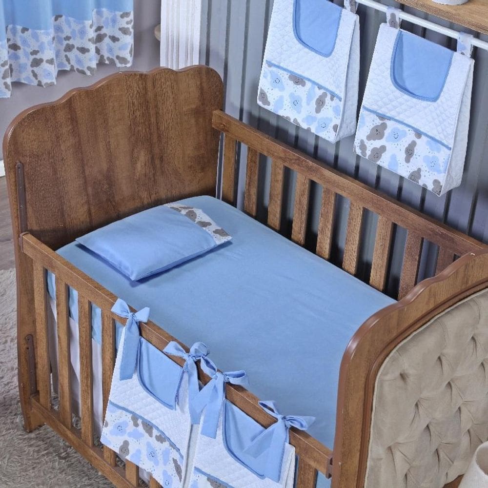 Kit Berço Lençol + Fronha Percal Algodão Menino Menina 2
