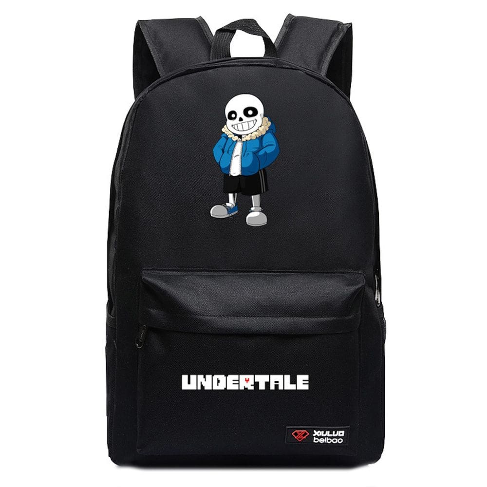 Mochila Undertales Sans para crianças School Oxford 31x13x45cm