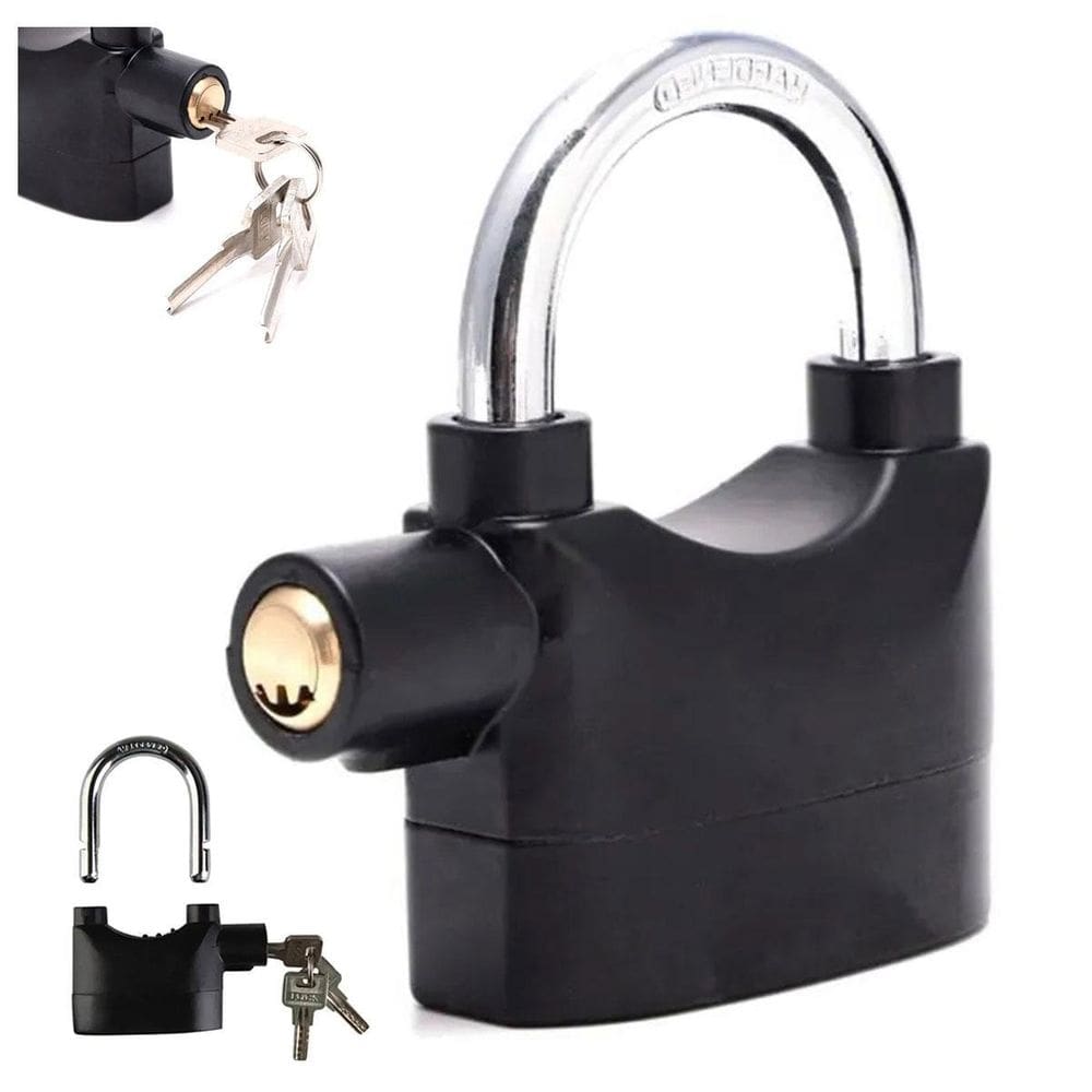 Cadeado Alarme Sirene 110Db Moto Bike Anti Furto Som Alto