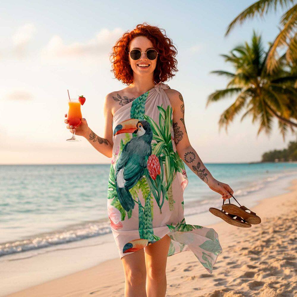 Canga/Pareô Praia e Piscina Tucano 1,00x1,50m - Fera Print