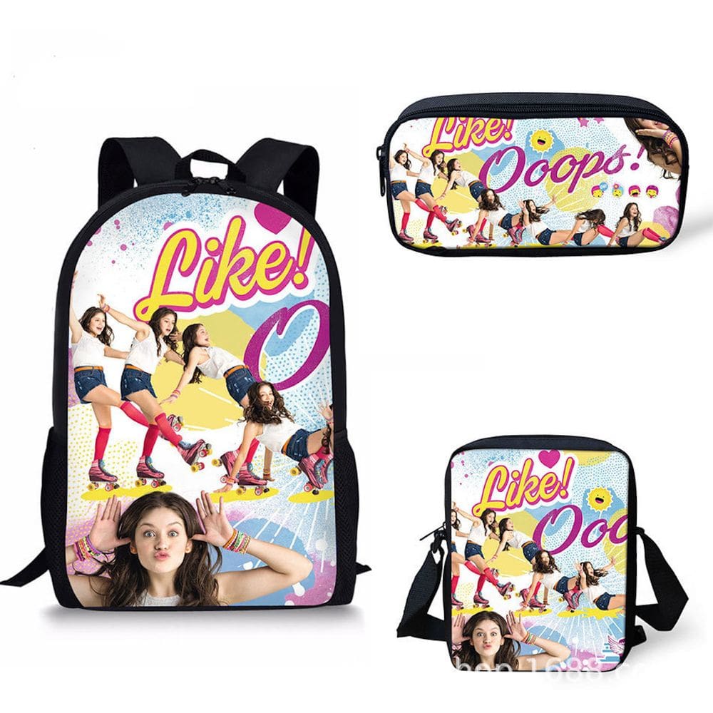 Conjunto de mochilas Soys Lunas Cartoon Kids School Nylon 3 unidades