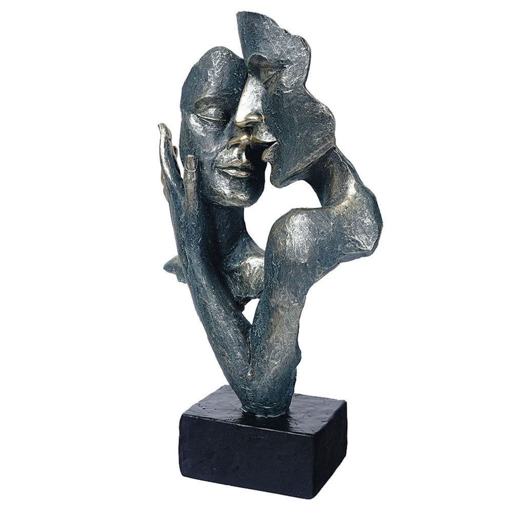 Estatueta de resina europeia com máscara de casal de escultura 31 cm