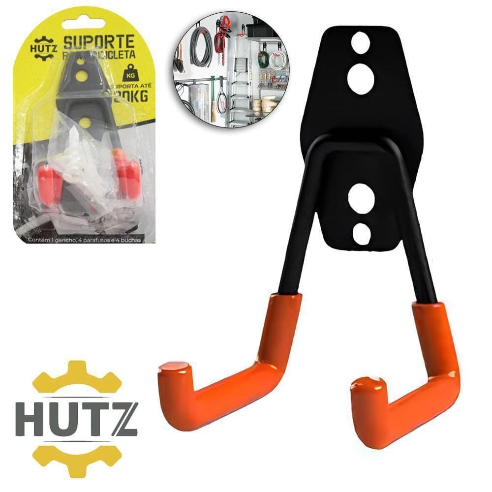 Suporte Bicicleta Aco Emborrachado Parede 20Kg 10,7X7X6Cm