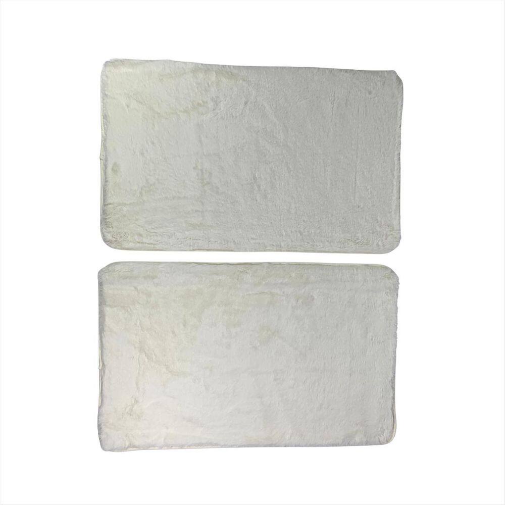 Jogo Tapetes Peludinho Branco Absorvente Antiderrapante Box