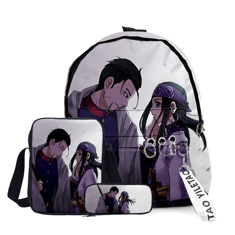 Conjunto de mochilas Goldens Kamuys Ashipas Cartoon Kids School