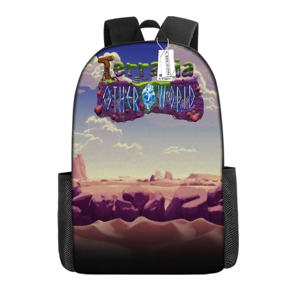 Mochila Terrarias Cartoon Kids School Oxford 29x16x42cm