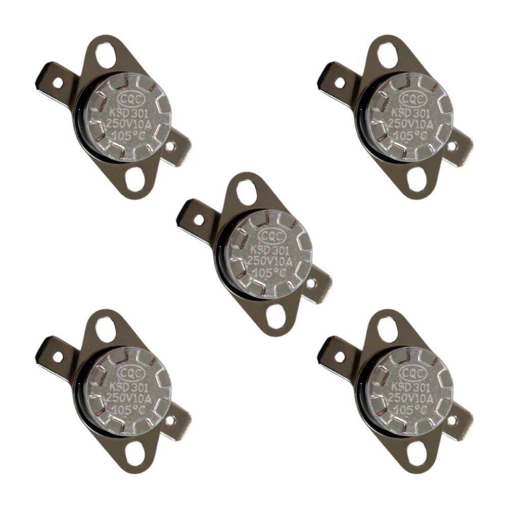 5X Termostato Ksd301 105 Graus 10A 250V Normal Fechado