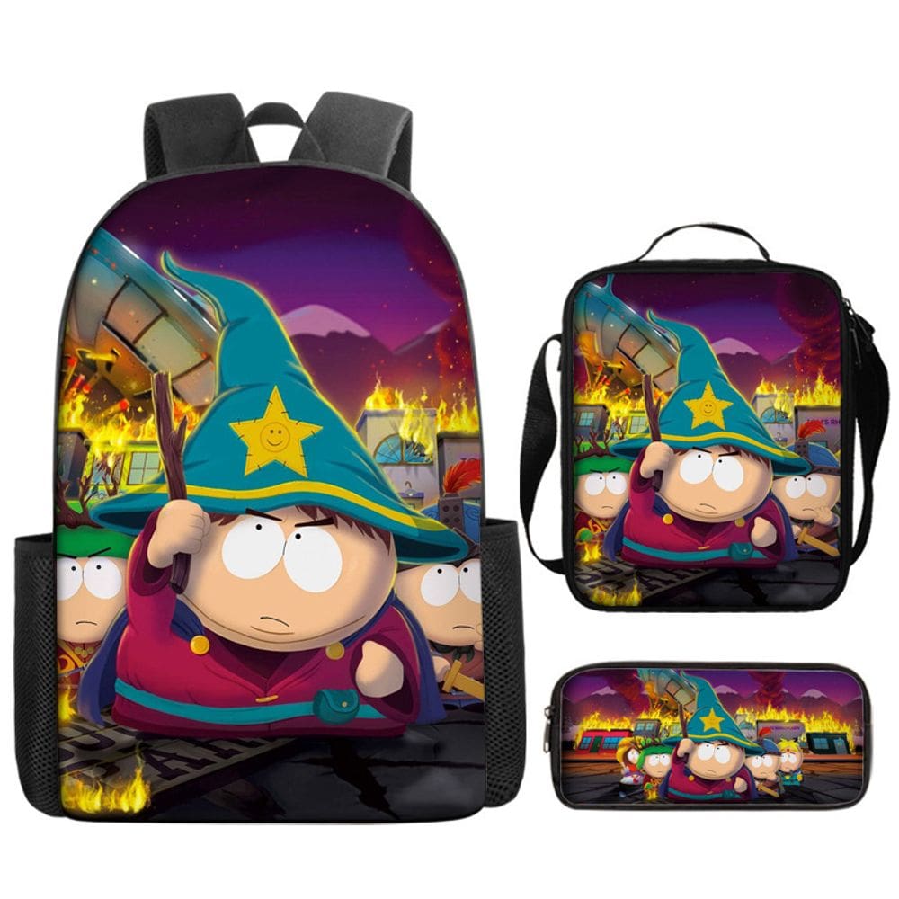 Conjunto de mochilas South Parks Erics Cartmans Anime School 3 unidades