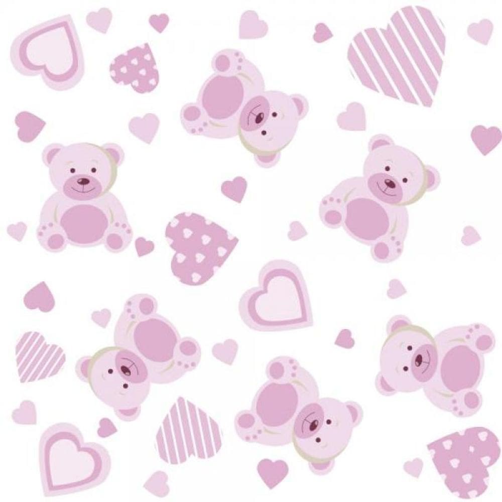 Papel De Parede Infantil Ursinho Menina