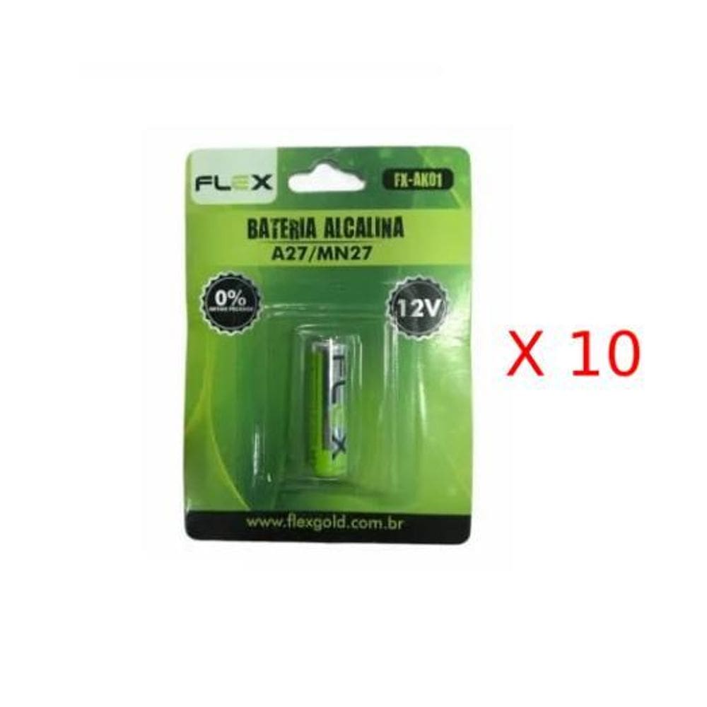 Pack De Bateria Flex Cartela Com 1Un A27 12V Fx-Ak01  10X