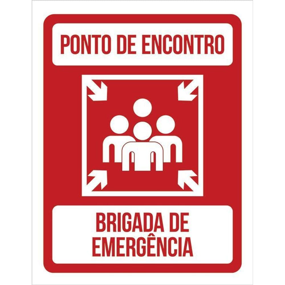 Placa De Sinalização - Ponto Encontro Brigada 36X46