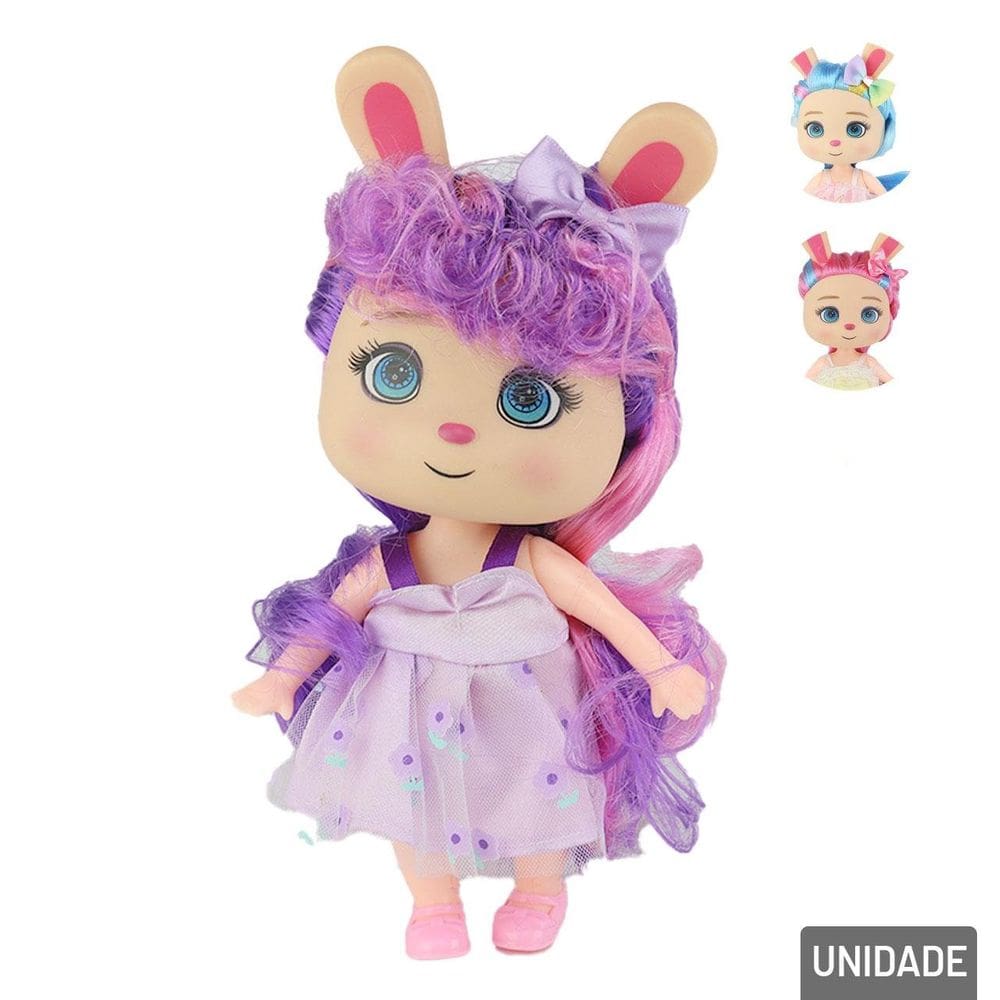 Boneca Coelho com Orelhas e Vestidos - Tudo em Caixa